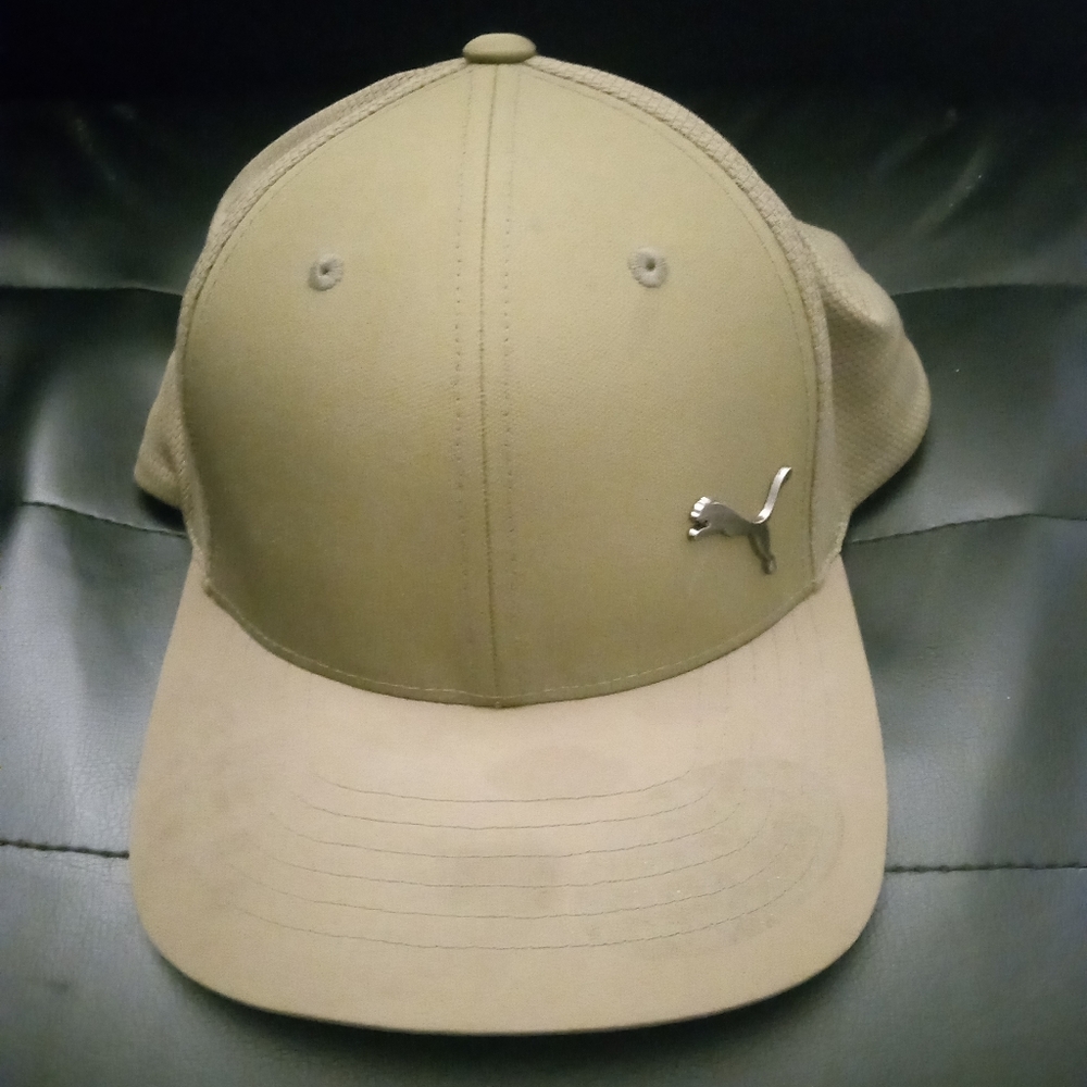Puma green olive snapback hat men